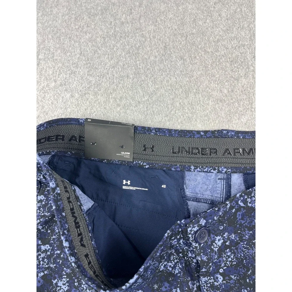 Under Armour Drive Printed Golf Short Mens 42 Blue US Storm 10